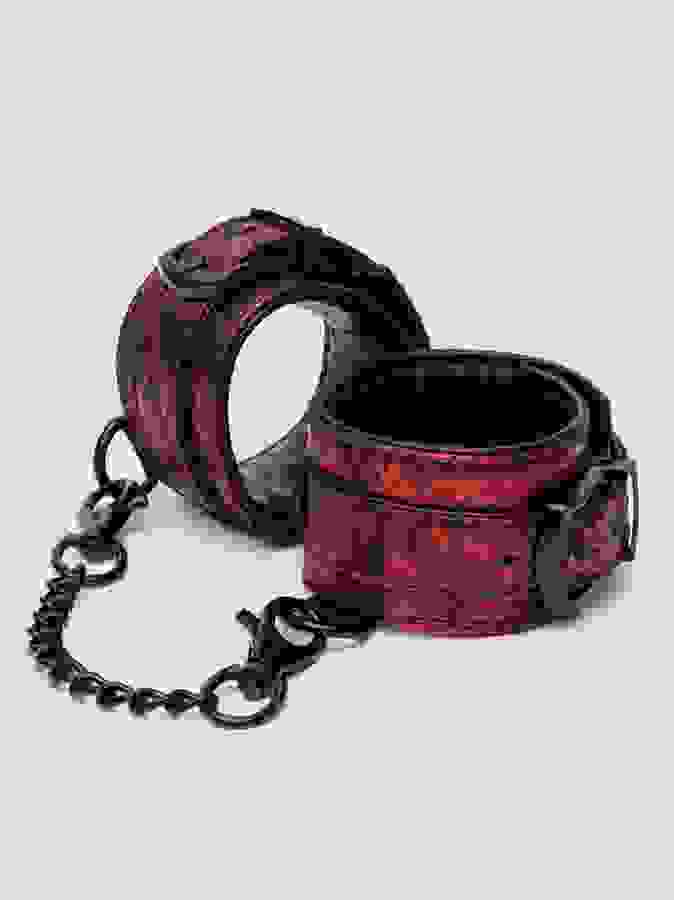 Fifty Shades of Grey Sweet Anticipation Reversible Faux Leather Wrist Cuffs, Black, hi-res